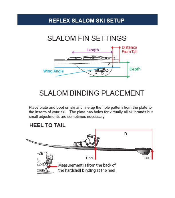 Reflex Slalom Ski Setup & Fin Settings Reflex Water Ski
