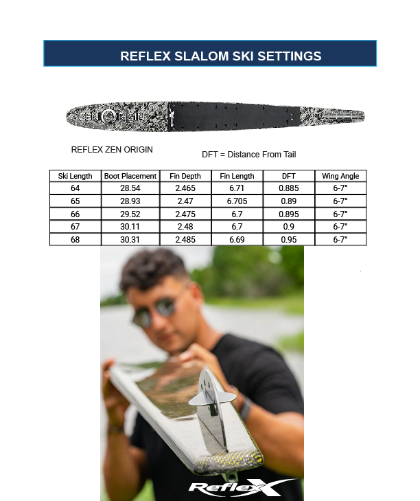 Reflex Slalom Ski Setup & Fin Settings Reflex Water Ski